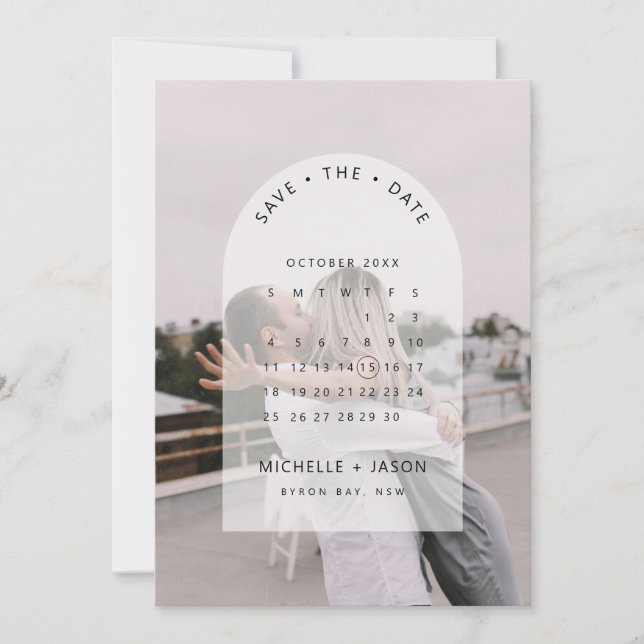 Invitation Arch calendrier photo Enregistrer la date Invitati (Devant)