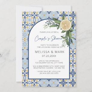Invitation Arch Citron Citrus Amalfi Positano douche de coupl