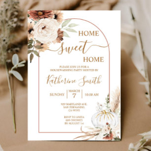 Invitation Arch Flora Boho Citrouille Houseécher Party