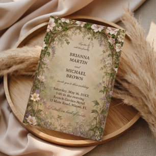 Invitation Arch floral botanique vintage