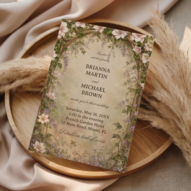 Invitation Arch floral botanique vintage (Créateur téléchargé)