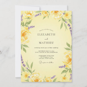 Invitation Arch Floral Jaune Fleurie Mariage