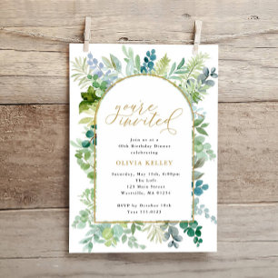 Invitation Arch Frame Aquarelle Verdure & Foliage Anniversair