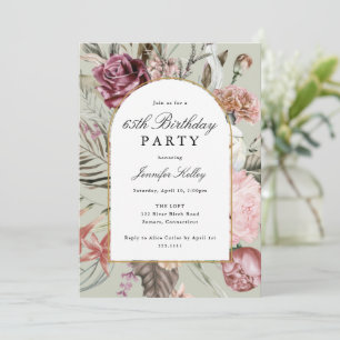 Invitation Arch Frame Botanique Anniversaire, Sage Green