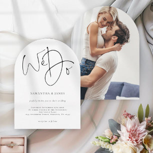 Invitation Arch Mariage photo moderne We Do Script