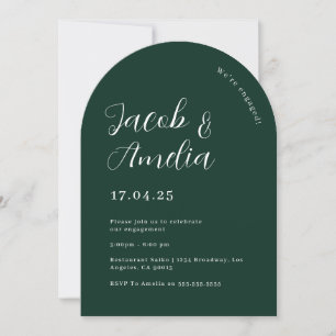 Invitation Arch Modern Green Emerald