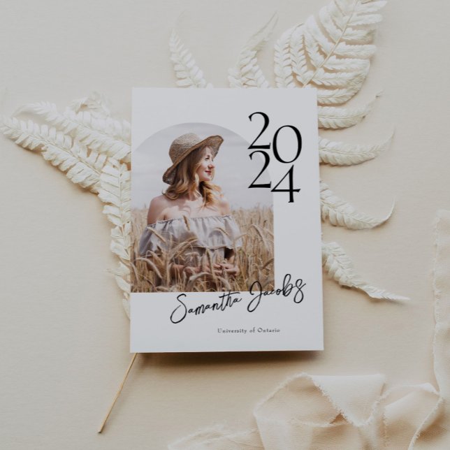 Invitation Arch Modern minimaliste Photo Graduation Party (Créateur téléchargé)