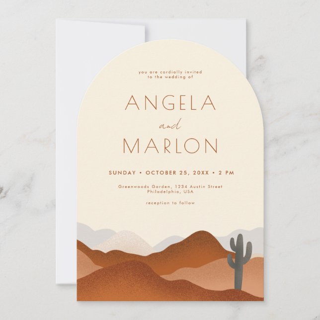 Invitation Arch moderne Boho Desert Mountain Mariage Photo (Devant)