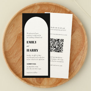 Invitation Arch moderne Gras Typographie Code QR Long Mariage