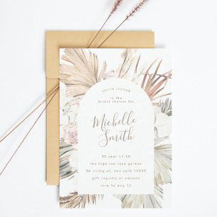 Invitation Arch moderne White Pampas Boho Desert Fête des mar