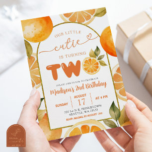 Invitation Arch Oranges Petite Cutie Turner Deux 2e Anniversa