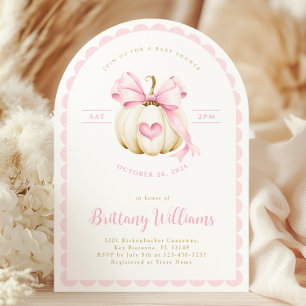 Invitation Arch Petite Citrouille Baby shower fille Invitatio