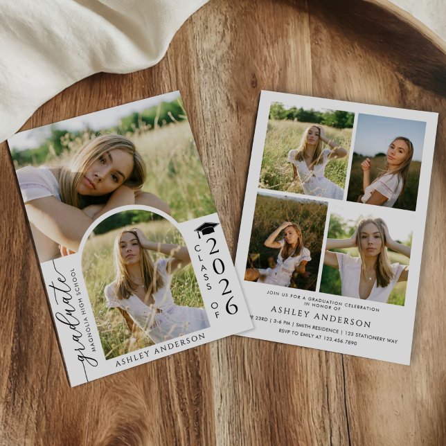 Invitation Arch Photo Graduation Party Invite Announcement (Créateur téléchargé)