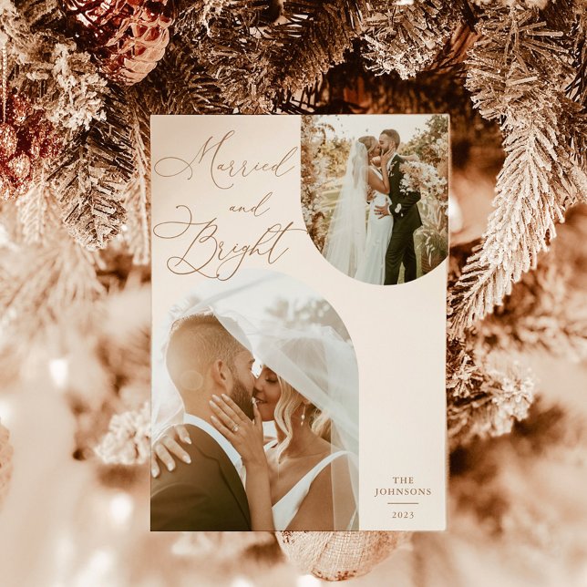 Invitation Arch Photo Merry & Married Holiday Card (Créateur téléchargé)