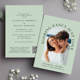 Invitation Arch Photo QR Code Rien de fantaisie Juste Amour M