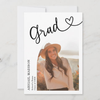 Invitation Arch Photo Script with Heart Graduation Party