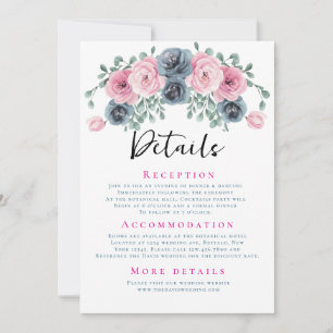 Invitation Arch Pink and Blue Blooms Détails du Mariage