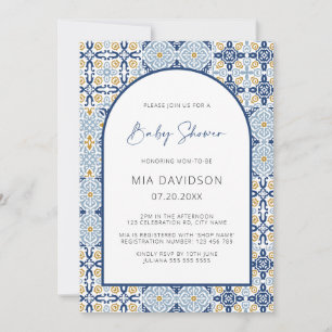 Invitation Arch Positano Baby shower Bleu Méditerranéen