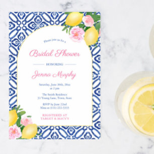 Invitation Arch Positano Lemons Carreaux Bleus Wedding shower