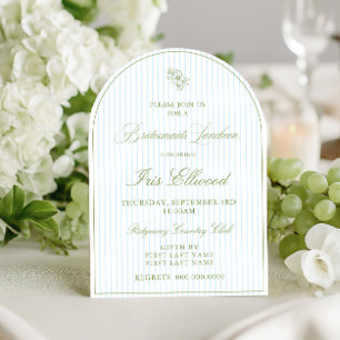 Invitation Arch Sauge Vert & Bleu Clair Luncheon Demoiselles