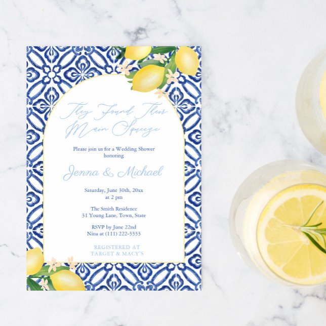 Invitation Arche Amalfi Citron Fête de Mariage Mixte (Créateur téléchargé)