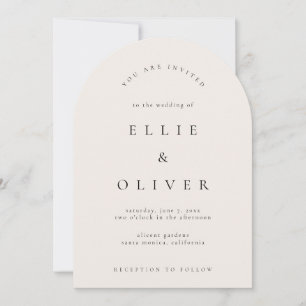 Invitation Arche Boho Beige Mariage moderne