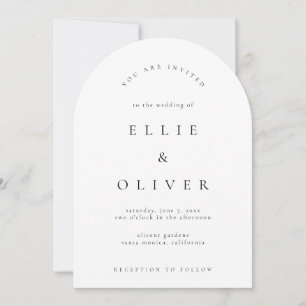 Invitation Arche Boho noir et blanc Mariage moderne