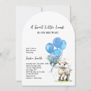 Invitation Arche d'aquarelle douce Baby shower d'agneau