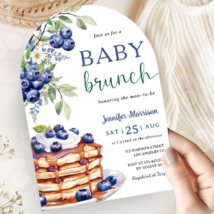 Invitation Arche de Baby Brunch Bébé Garçon Fleur de Bleuet