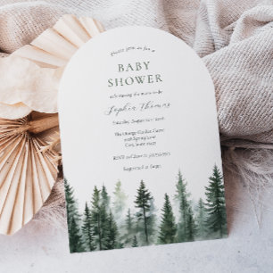 Invitation Arche de Baby shower des pins de montagne