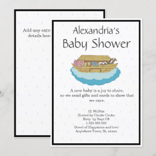 Invitation Arche de Baby shower neutre entre les sexes