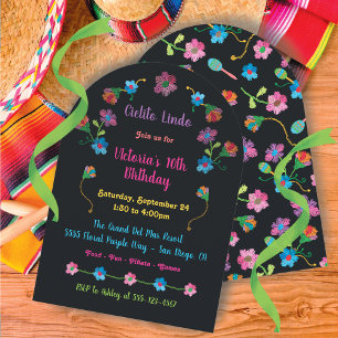 Invitation Arche de broderie de la fête d'anniversaire mexica