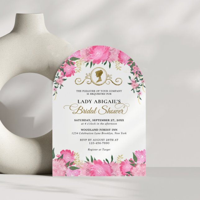 Invitation Arche de Fête des mariées victorienne rose pâle (Créateur téléchargé)