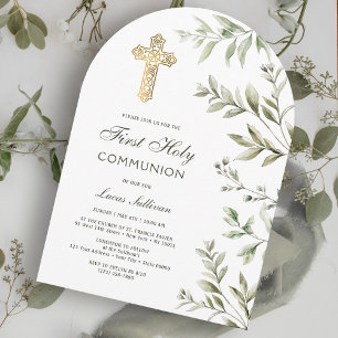 Invitation Arche de feuillage à l'aquarelle pour la Première