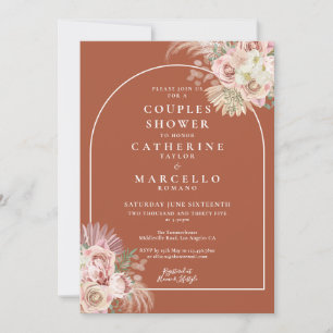 Invitation Arche de fleurs d'herbe de Pampas en terre cuite p