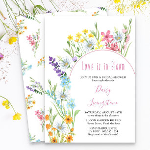 Invitation Arche de Jardin de Fleurs Champêtres pour une Baby