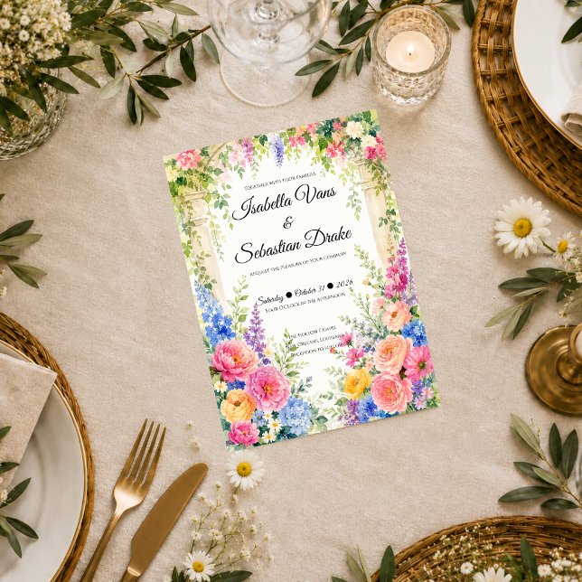 Invitation Arche de jardin fantaisiste florale mariage  (Créateur téléchargé)