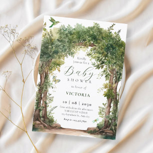 Invitation Arche de jardin verdoyante baby shower feuille