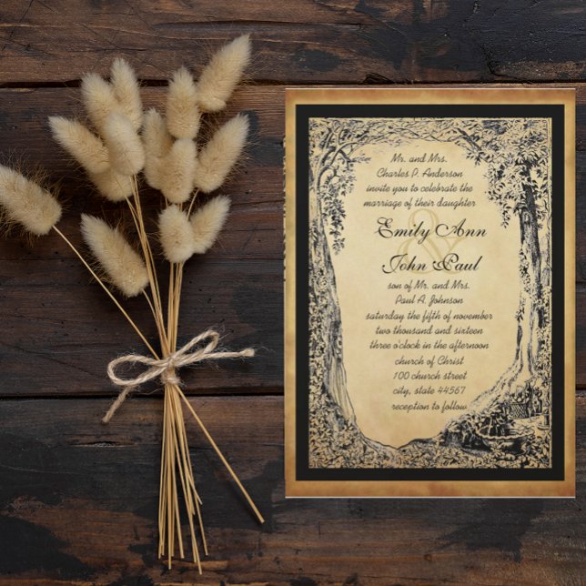 Invitation Arche de l'arbre de la forêt enchantée de cuivre d (Créateur téléchargé)