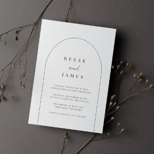 Invitation Arche de ligne   Mariage minimaliste moderne