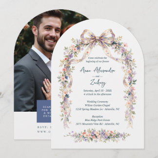 Invitation Arche de mariage Coquette Pastel Wildflower TLW26