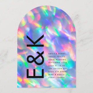Invitation Arche de Mariage de monogramme ultra moderne Iride