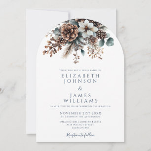 Invitation Arche de mariage florale hivernale tout-en-un avec