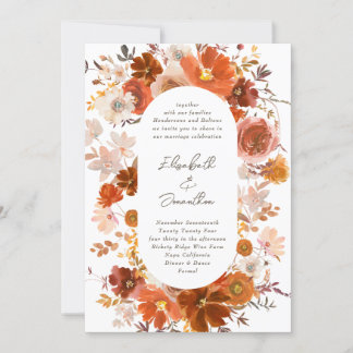 Invitation Arche de Mariage végétal en cuivre gris blanc