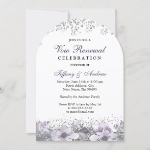 Invitation Arche de renouvellement du Vow Floral violet de Pa