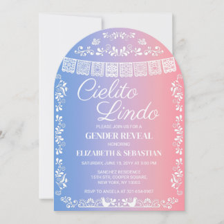 Invitation Arche de révélation du sexe de bébé Cielito Lindo 