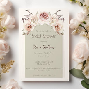 Invitation Arche de Roses Bohème pour la Fête de Fiançailles