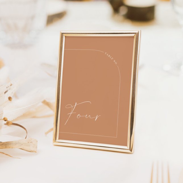 Invitation Arche de rouille moderne Tableau Quatre Numéro de  (Modern Rust Arch Table Four Table Number)