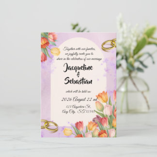 Invitation Arche de tulipes de printemps pour mariage