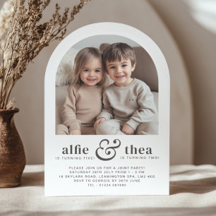 Invitation Arche d'invitation conjointe d'anniversaire